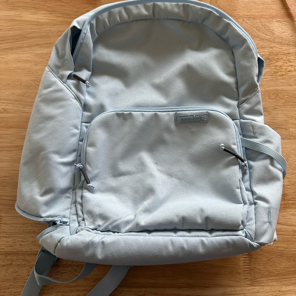 🖤 Light Blue Camera Travel Backpack Brevite - No Dividers